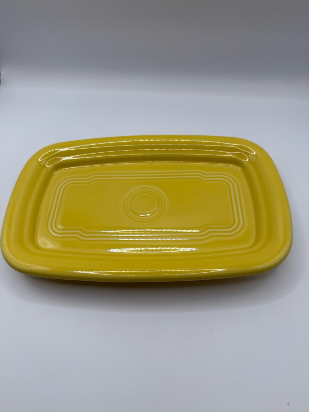 Fiestaware Bright Yellow Ceramic Butter Dish - Picture 3 of 4